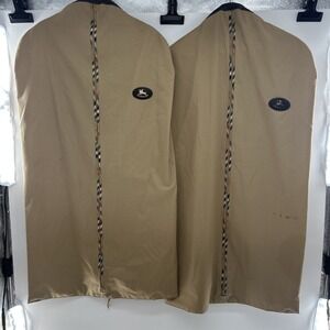 Burberry 2 Pieces Travel Garment Bags, Leather Trim And Patches Vintage